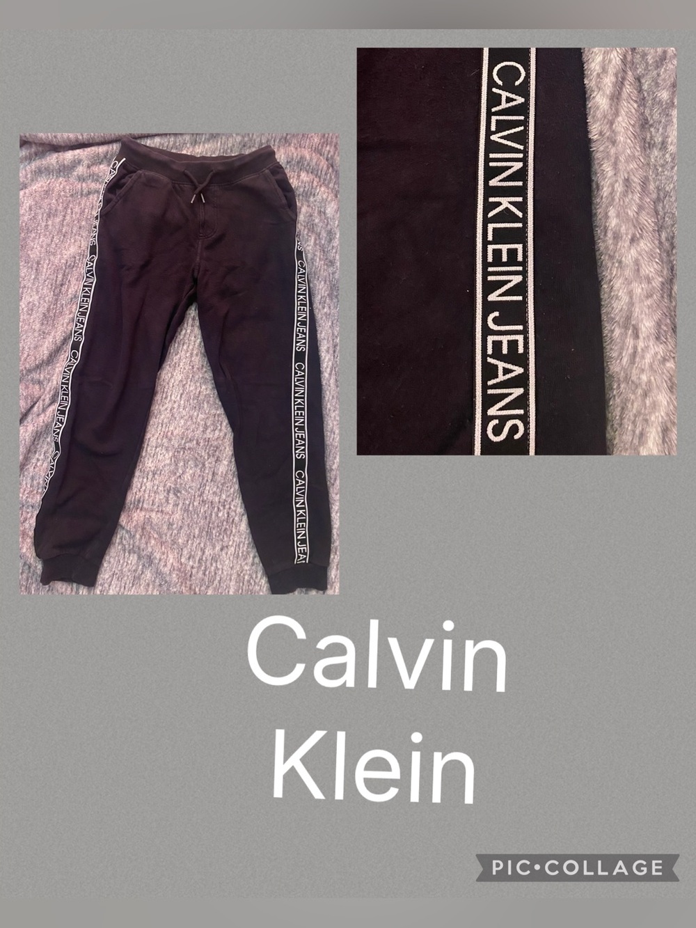 Boys black Calvin Klein Joggers style sweatpants size M 10/12